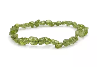 Pulseira de Peridoto com Pedras Roladas A+ 6-8 mm