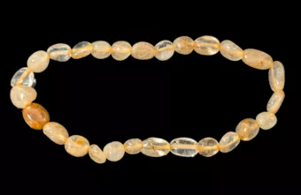 Pulseira de cristal de rocha Rutilo A com pedras laminadas