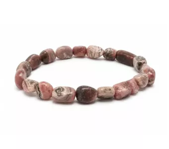 Pulseira de Pedras Roladas de Rodocrosita Argentina A 6-8mm