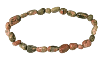 Pulseira Unakite com pedras laminadas