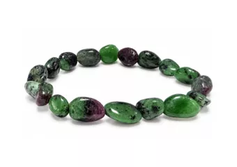 Pulseira de Pedras Roladas Rubi Zoisita A 8-10 mm