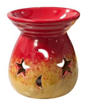 Queimador de óleo de cerâmica vermelho 8,5cm
