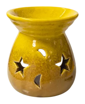Queimador de óleo em cerâmica amarelo 8,5cm