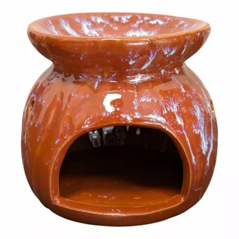 Queimador de óleo de cerâmica vermelha clara