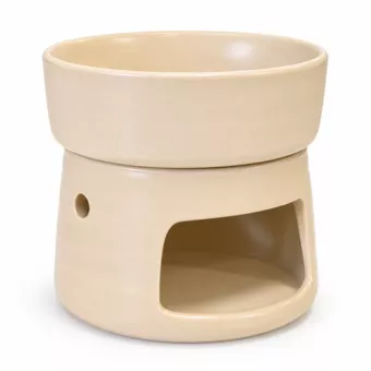 Queimador de Perfume Bege Claro em Cerâmica 9,3 cm