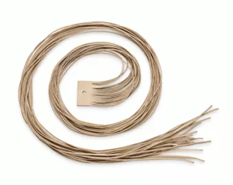 Conjunto de 20 Cordões de Couro Plano Bege Areia 2 mm × 120 cm para Pingentes