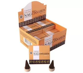 Incenso Vijayshree Golden Nag Canela em Cones
