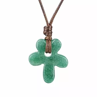 Colar de flor de aventurina verde A