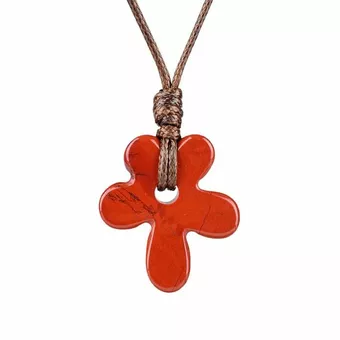 Colar de flor de jaspe vermelho A