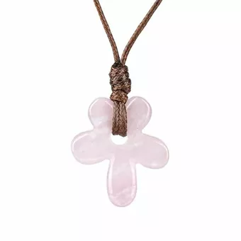 Colar de flor de quartzo rosa A