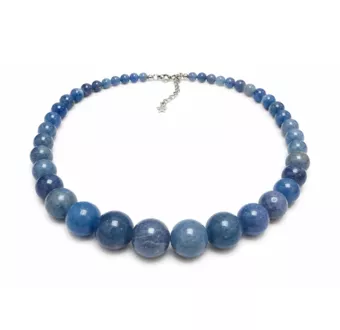 Colar Graduado de Aventurina Azul A Contas 4-12mm 50cm