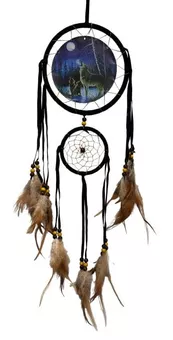 Conjunto de 3 apanhadores de sonhos - Lobos - 16cm