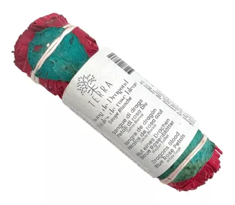 Feixe de Sálvia Branca Sangue de Dragão e Pétalas de Rosa Azul 25-30g 10cm