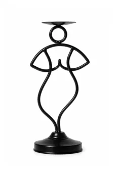 Castiçal em Metal Preto Silhueta Bailarina 27cm