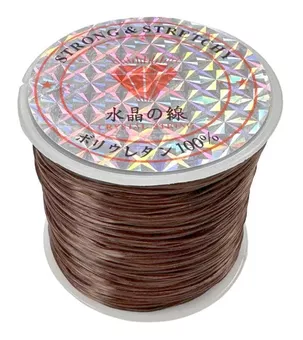 Fio Elástico Plano Castanho para Bijuteria 50m