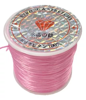 Fio elástico plano rosa claro 50m