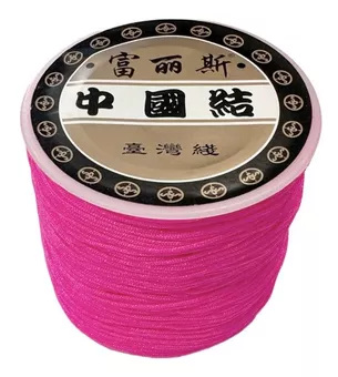 Cordão de poliéster cor-de-rosa 0,8 mm 100 metros