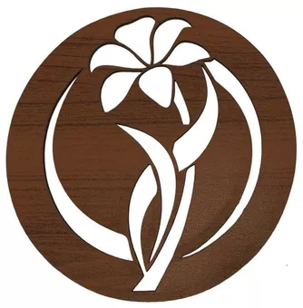 Placa magnética de madeira em formato de flor, 18 cm, para HMD999