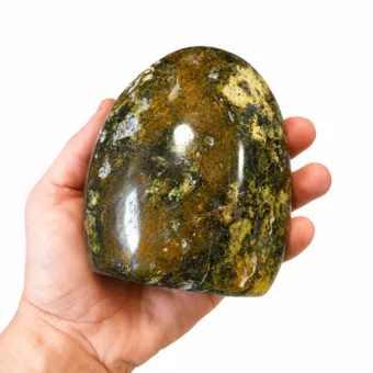 Bloco de opala verde polida, 1,100 kg