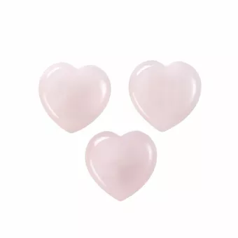 Coração de Quartzo Rosa A 30mm x 3
