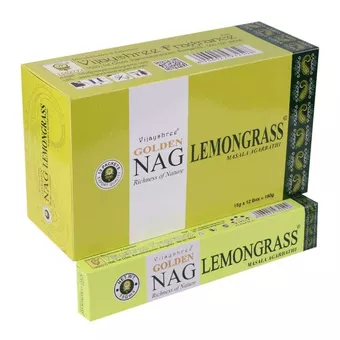 Incenso Vijayshree Golden Nag Lemon Grass 15g