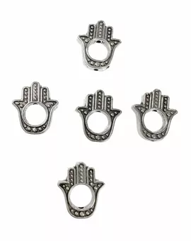 Pendentes de metal Mão de Fatma Prata 14mm x100
