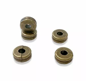 Missangas Intercaladas Redondas Cor de Bronze 6mm x50