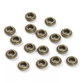Contas Charms Interlayer Rondelle Cor Bronze 6mm x 100