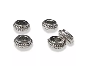 Contas de prata separador de anéis de metal 6mm x 100