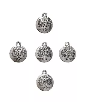 Conta de charms Árvore da Vida banhada a prata 15mm x50