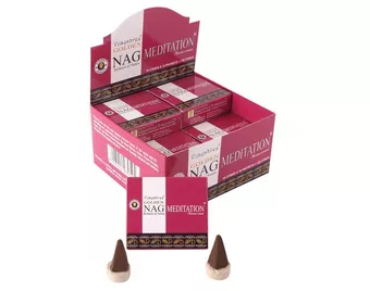 Incenso Vijayshree Golden Nag Meditation em Cones