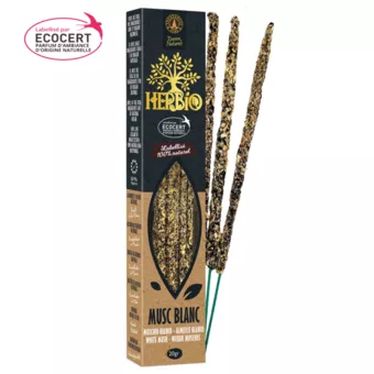 Incenso Smudge Ecocert Herbio Almíscar Branco 20g