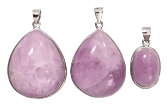 Pendente de Prata 925 Kunzite AA+ 3 peças 21,28g