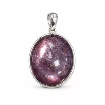 Pingente Prata 925 Lepidolita AAA 3,08 g.