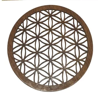 Placa magnética de madeira Flor da Vida de 18 cm para HMD999