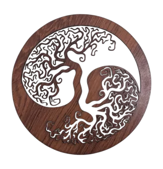 Placa magnética de madeira Árvore da Vida Yin Yang 18cm para HMD999