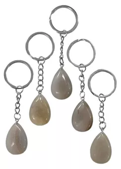 Chaveiro Ágata Gota Cinza 30mm x 5