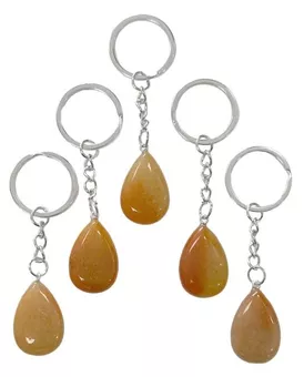 Chaveiro Gota de Aventurina Laranja 30mm x 5