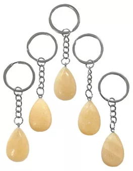 Chaveiro Gota Calcita Laranja 30mm x 5