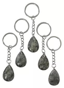 Chaveiro Gota Larvikite 30mm x 5