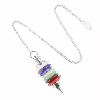 Pêndulo dos 7 Chakras com Discos Empilhados