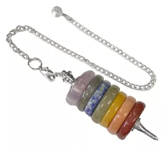 Pêndulo de disco de pedra 7 Chakras