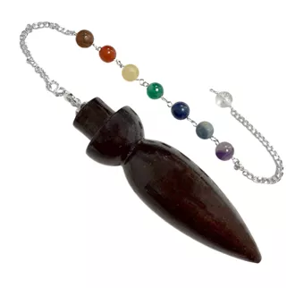 Pêndulo de Radiestesia Egípcio 7 Chakras em Jacarandá 7,5 cm