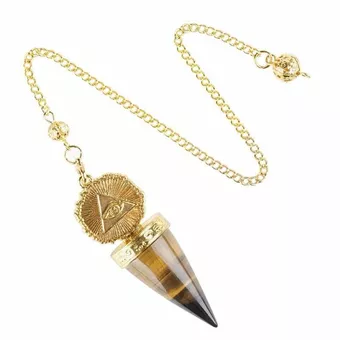 Pêndulo de Adivinhação Olho de Tigre – Olho Dourado da Providência