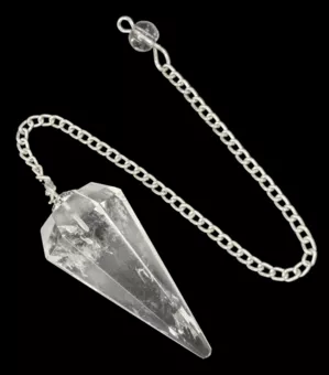 Pêndulo de Cristal de Rocha Brasileiro Forma cónica de 6 faces