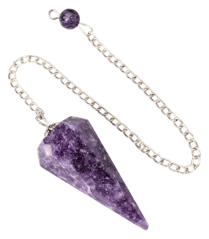 Pêndulo de Lepidolite, cónico de 6 faces