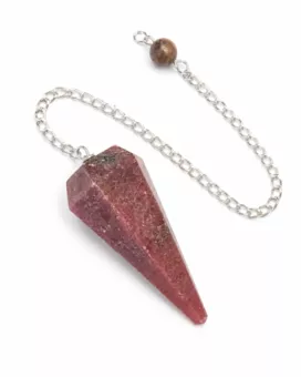 Pêndulo Rhodonite cónico 6 faces
