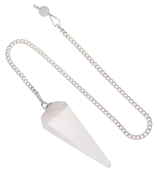 Pêndulo de selenita cônico de 6 lados