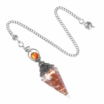 Pêndulo de orgonite de cornalina de 6 lados