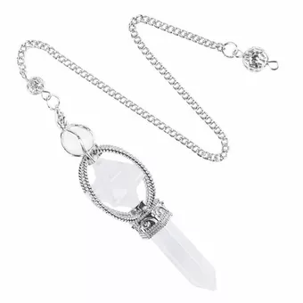 Pêndulo de cristal de rocha Merkaba de 6 lados